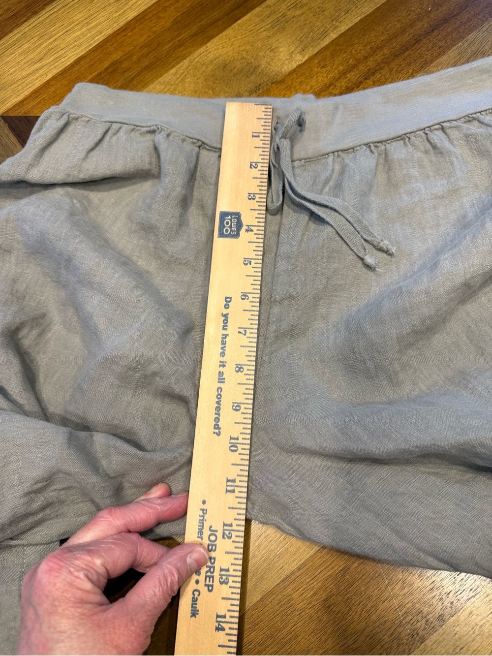 Flax Relaxed Linen Wide-Leg Capris in Gray size medium - Picture 5 of 6